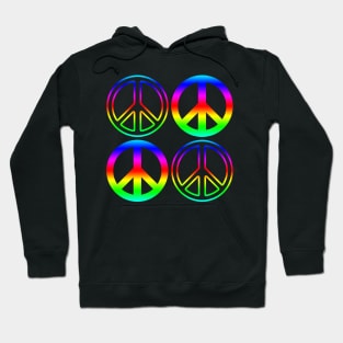 Rainbow Peace Signs Pattern Hoodie